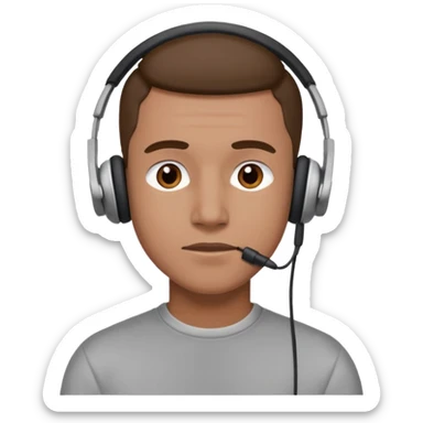 Man with ear buds sticker