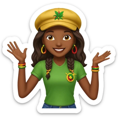 reggae femme   casquette danse  sticker