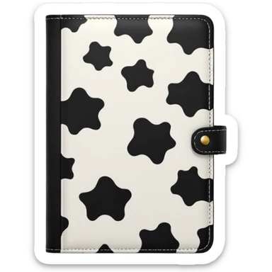 Cow print journal sticker