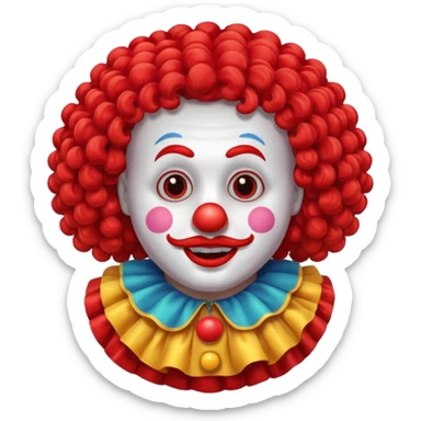 clown's wig sticker