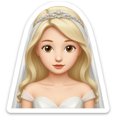 A beautiful women wearing weeding wear dress sticker