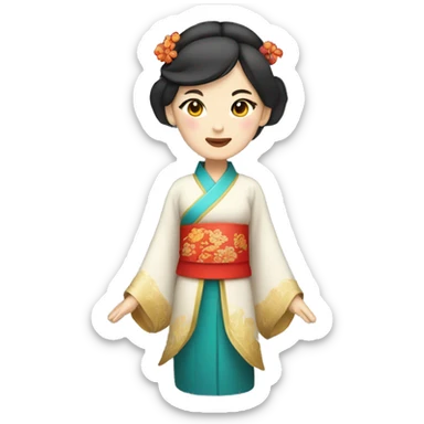 Chinese lady wear Chinese traditional clothes sticker