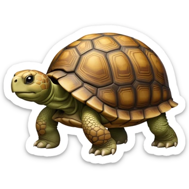 cinematic-tortoise-realistic-full-body-walking-emoji,-sturdy-domed-shell-in-rich-earthy-tones,-thick-scaled-legs-moving-slowly-but-deliberately,-wrinkled-wise-face-peering-ahead-with-calm-determination,-small-dark-eyes-reflecting-centuries sticker