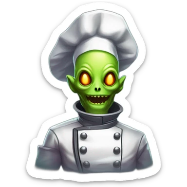 alien chef scifi roguelike rpg style inspired by slay the spire digital art sticker