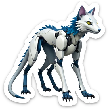 Modern Futuristic Feral Cyborg-Vernid-Sergal-Feline-Trico-species, 4 legs, by LiLaiRa full body sticker