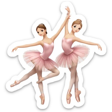 Humanless emoji for Ballet: close-up of key ballet attributes like a pair of pointe shoes, a tutu, and a ballet barre. The icon should capture the elegance and precision of ballet, with a focus on these iconic elements. Transparent background. sticker