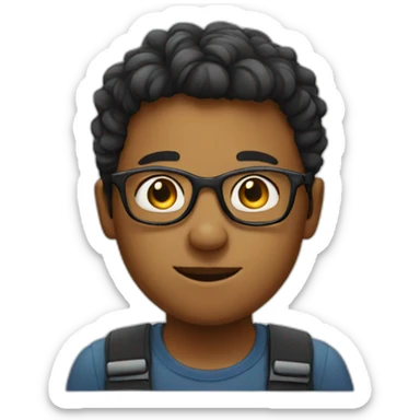 A inocent boy with specs  sticker