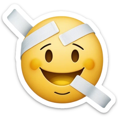 Injured smiley face sticker