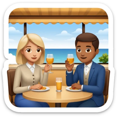 comversacion dentro de un restauant  dos persoans sticker