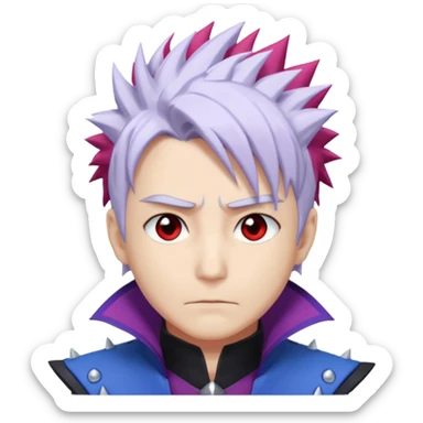 gojo satoro with red hallow on the left side and purple hallow on the right side sticker