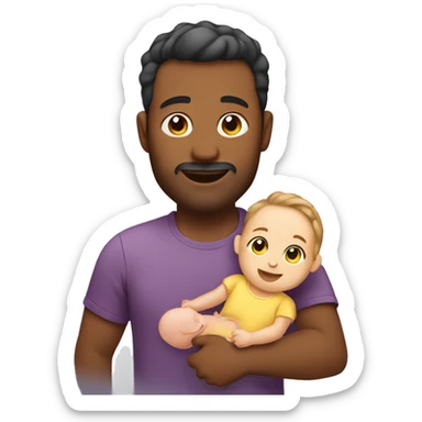 Dad holding baby girl sticker