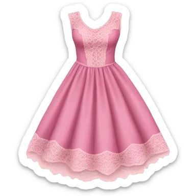 Pink dress with lace sticker