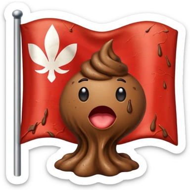 Make a Indonesian flag but there's poop inside the flag sticker