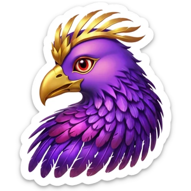 phoenix fantasy purple heart sticker