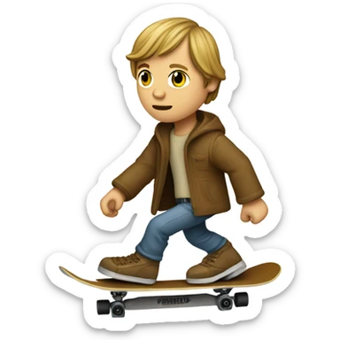 Luke skywalker skateboarding  sticker