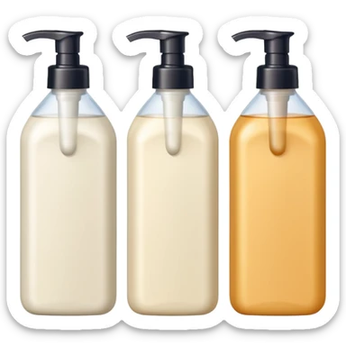 Realistic cleaning essentials with cream color sticker