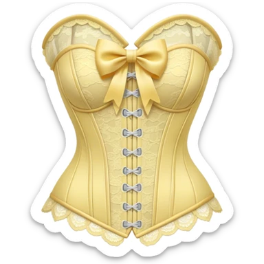 pastel yellow lace corset with bows sticker