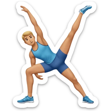 persona estirada con las piernas levantadas deporte sticker