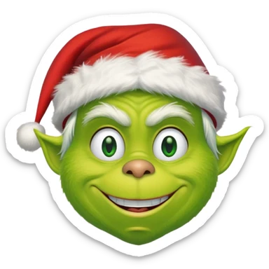 The Grinch with a Santa hat and max sticker