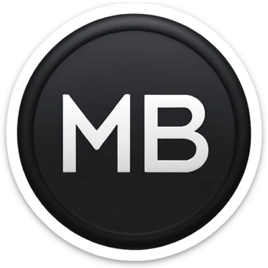 Black circle with “MB” written on in the middle of it. Nothing else sticker