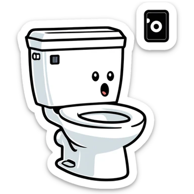 Head comming out of a toilet sticker