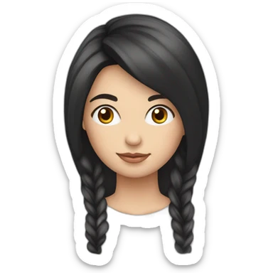 lange schwarze haare, helle hautfarbe, weiblich sticker