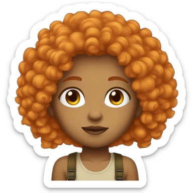 Light skin afro Orangehair thinking sticker