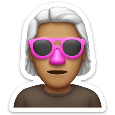 A man with a pink mask covering his entire face and large Eskimo glasses over his eyes sticker