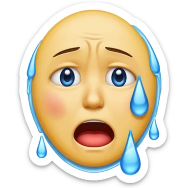 Emoji crying in agony sticker