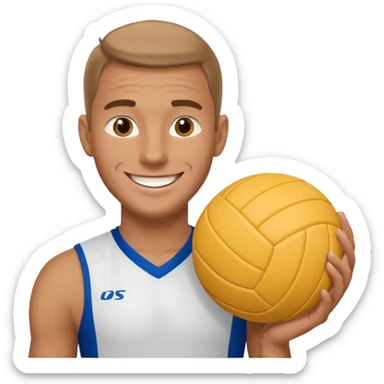 volleyball player, man, Charles Kiraly with volleyball ball sticker