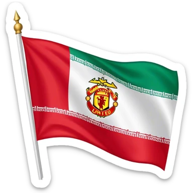 Give me a Iran Pahlavi flag mixxed with man united design sticker