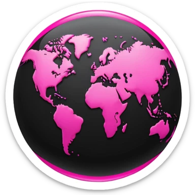 black pink world wide web icon sticker