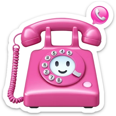 pink phone call \caller id bubble sticker