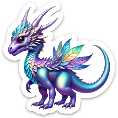 Epic complex iridescent scenic-aesthetic-Fakémon-creature-scenery sticker