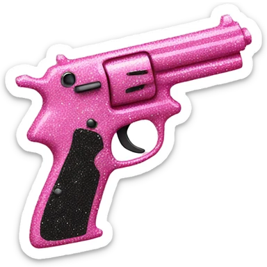 Pink gun with glitter  sticker