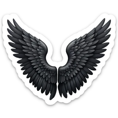 Black angel wing sticker