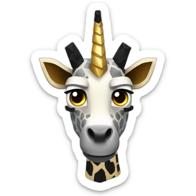 Minecraft Black Jiraffe Head With Diamond Unicorn Horn and Lazer Eyes sticker
