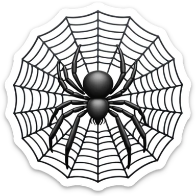 cute black spider web sticker