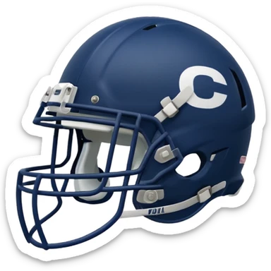 College football player helmet in a deep, dark color sticker