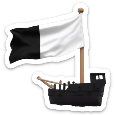 Drapeau noir flottant fort dans le vent avec écrit 1 NATION en blanc sticker