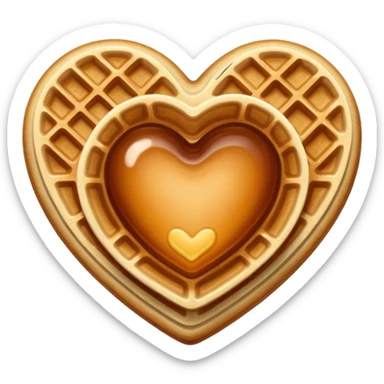 Beige heart waffle emoji sticker