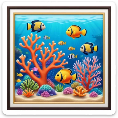 Great Barrier Reef Landmark Emoji – Featuring colorful coral formations and tropical fish. sticker