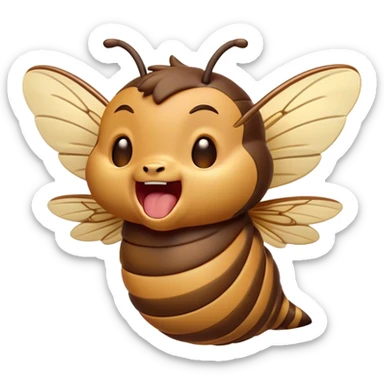 Cinematic Cute Yawning Hornet Portrait Emoji, Head tilted slightly with a dramatic, wide-open yawn, showcasing a small, striped body with softly drooping wings and sleepy, half-closed eyes, Simplified yet irresistibly adorable features, highly detailed, glowing with a soft, cozy glow, high shine, relaxed yet expressive, stylized with a dash of whimsical insect charm, soft glowing outline, capturing the essence of a drowsy yet affectionate hornet that appears ready to stretch out for a nap! sticker