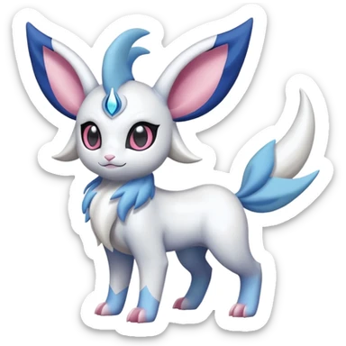 Shiny Absol-Sylveon-Aurorus-Fakémon-hybrid-creature (full body)  sticker