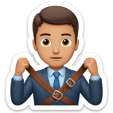 Sexy handsome kinky businessman Holding a belt menacingly sticker