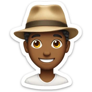 smiling boys in hats sticker