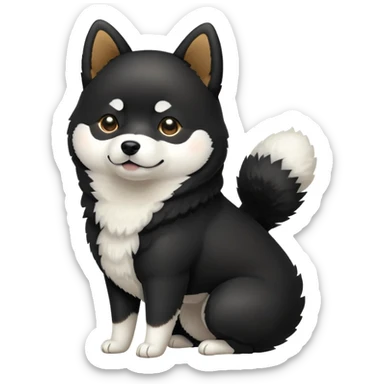 cute black Shiba Inu dog standing full body view sticker