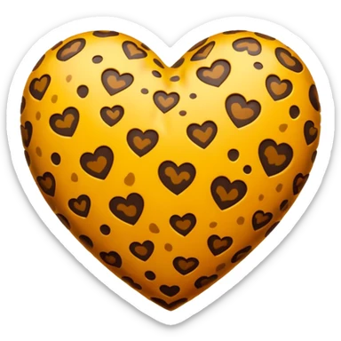 Leopard heart with fat sticker