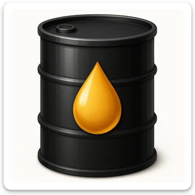 Сгенерируй мне в стиле детализированного емодзи черную бочку на которой нарисованна капля sticker