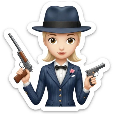 A balerina in with a gangster style sticker